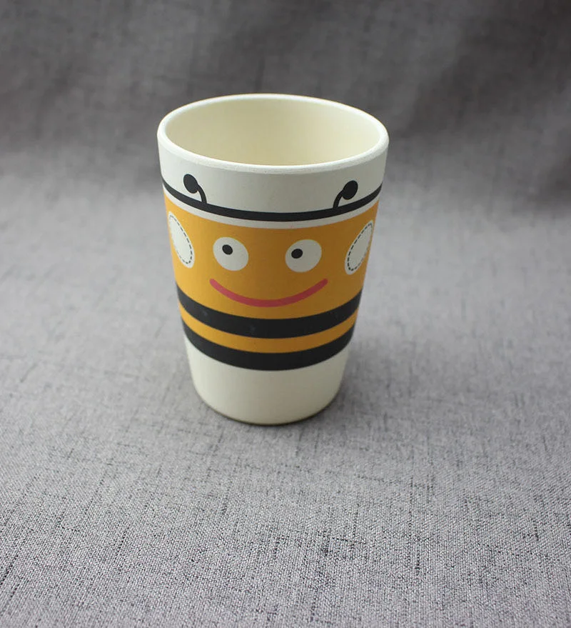 Bamboo Fiber Environmental Protection Children′s Water Cup Cartoon Decals Drinking Cup Children′s Anti-Fall Water Cup