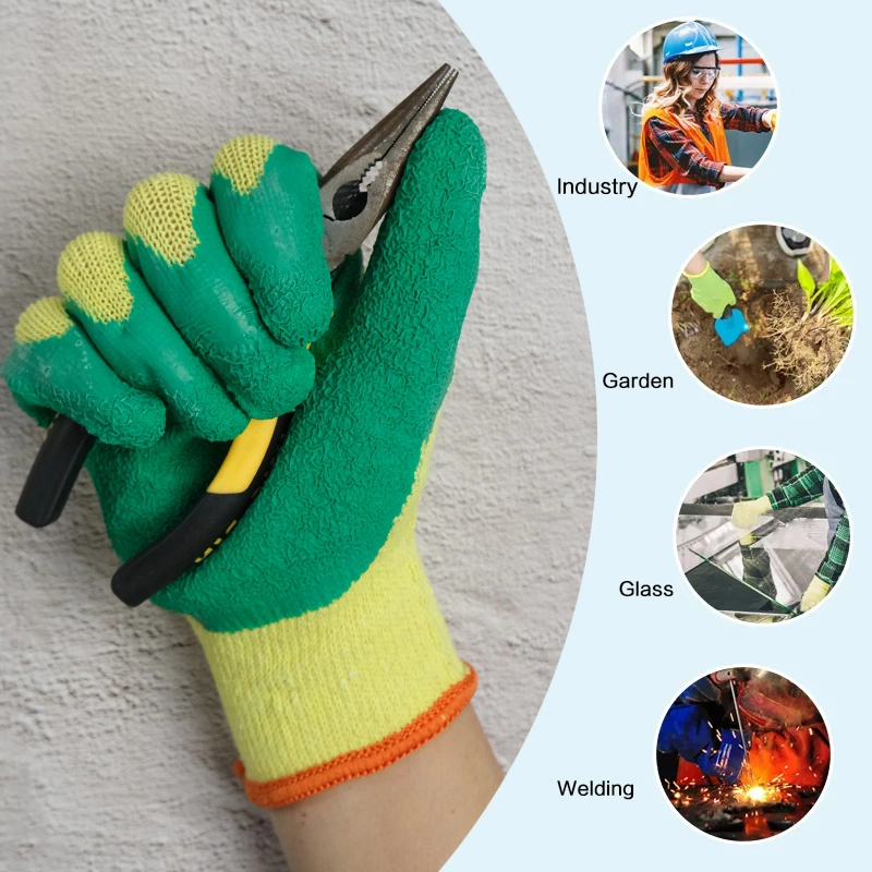 Latex Coated Glove Anti-Slip Wear-Resistance Guantes Protection Hand Safety Work Gloves